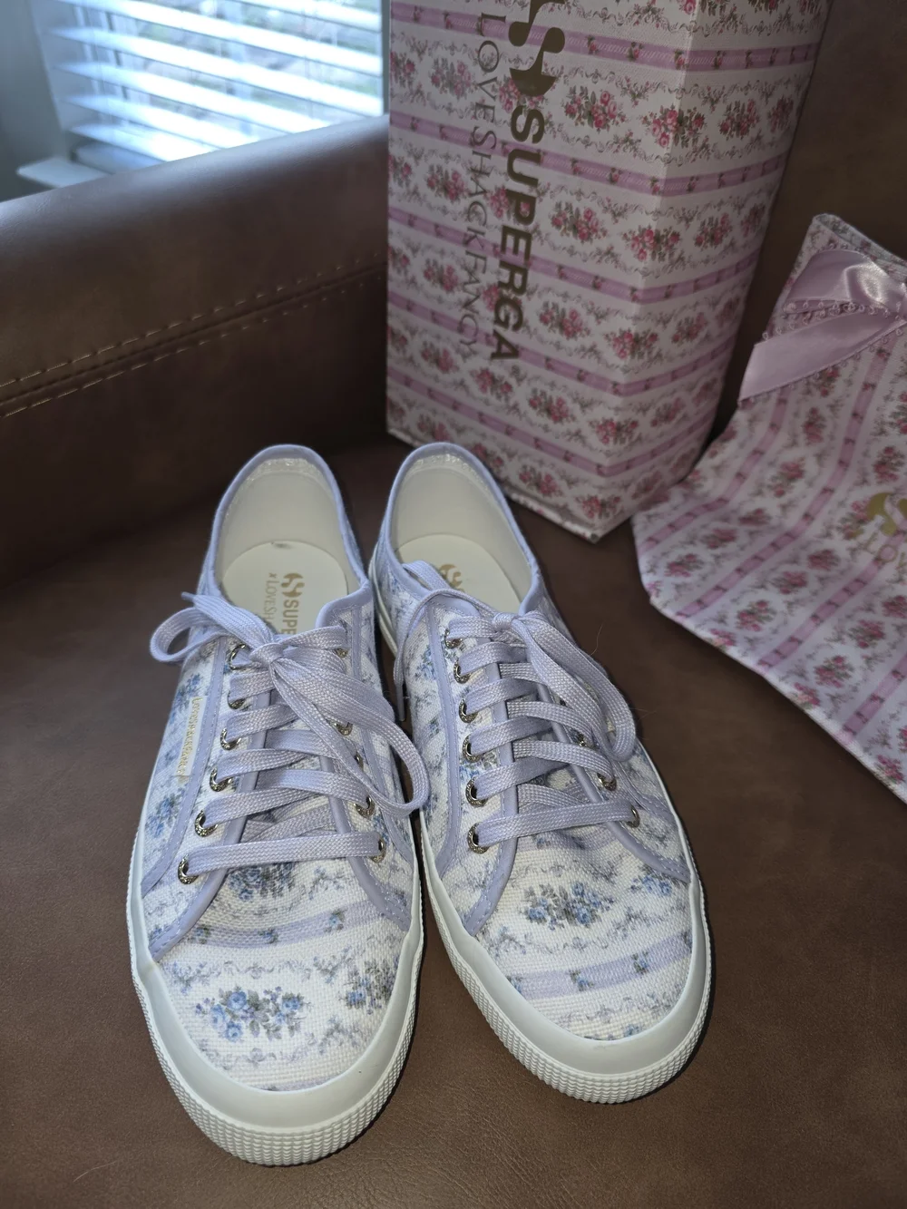 Superga Love Shack Fancy Lavender Floral Sneakers NWT - Picture 2 of 7